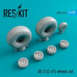 DC-3 (C-47) wheels set, 1/72 - ResKit Models RS72-0214