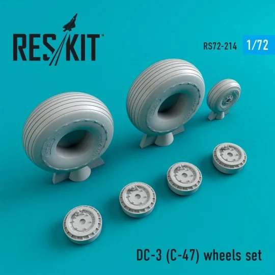 DC-3 (C-47) wheels set, 1/72 - ResKit Models RS72-0214