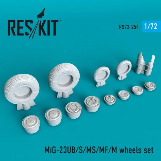 MiG-23 (UB, S, MS, MF, M) wheels set, 1/72 - ResKit Models RS72-0254 MiG-23 (UB, S, MS, MF, M) wheels set, 1/72 - ResKit Models RS72-0254