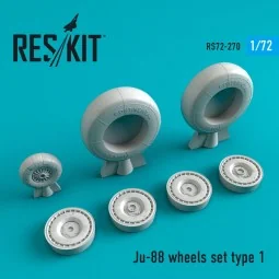Ju-88 wheels set type 1, 1/72 - ResKit Models RS72-0270