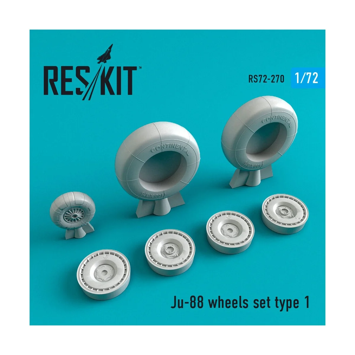Ju-88 wheels set type 1, 1/72 - ResKit Models RS72-0270