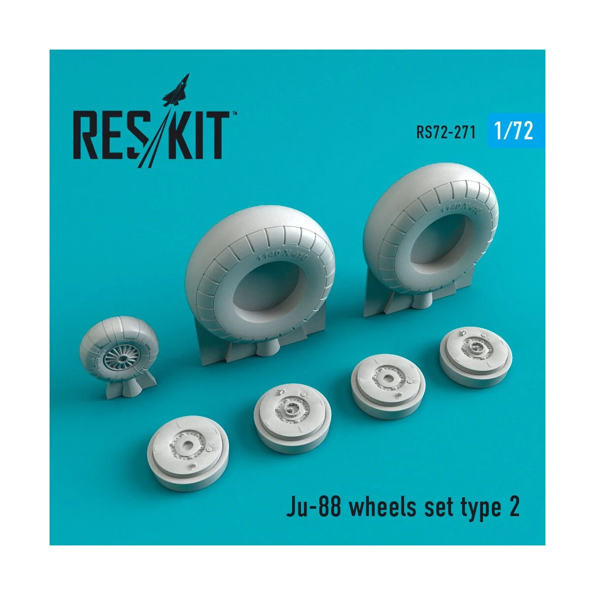 Ju-88 wheels set type 2 - ResKit Models RS72-0271