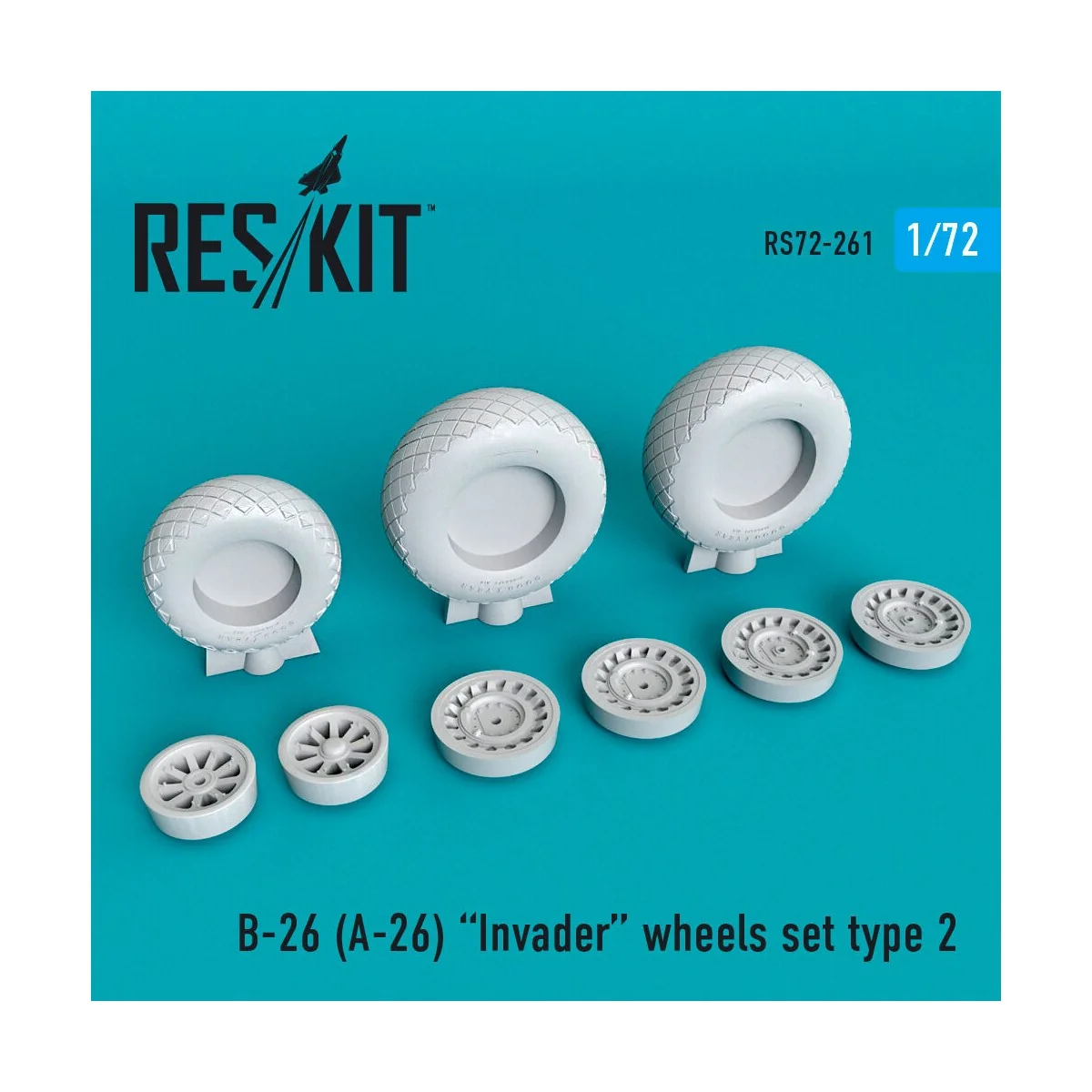 B-26 (A-26) Invader type 2 wheels set - ResKit Models RS72-0261