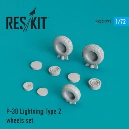 P-38 Lightning type 2 wheels set, 1/72 - ResKit Models RS72-0221