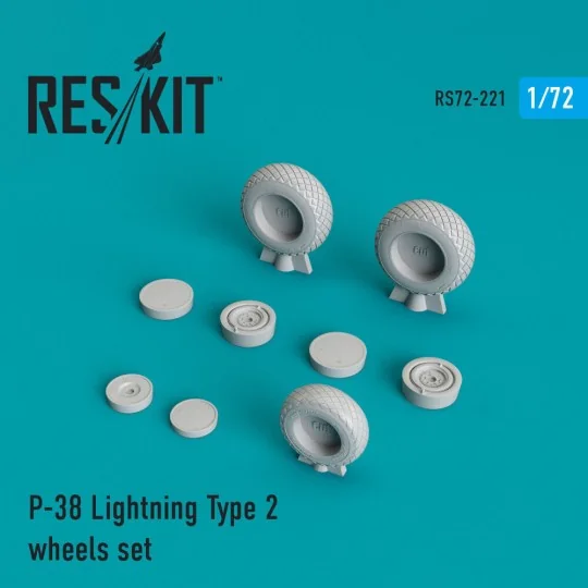 P-38 Lightning type 2 wheels set - ResKit Models RS72-0221