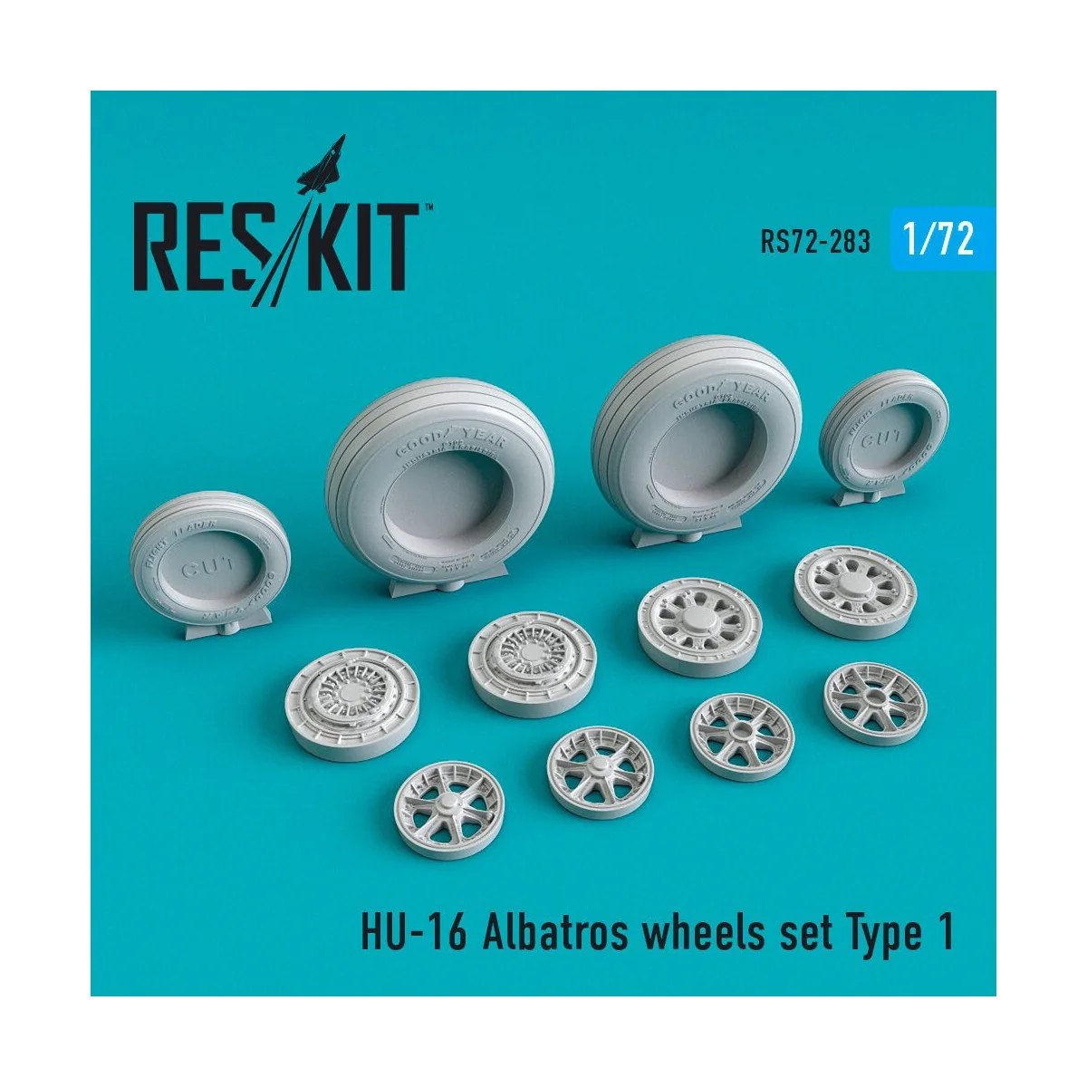 HU-16 Albatros wheels set type 1 - ResKit Models RS72-0283