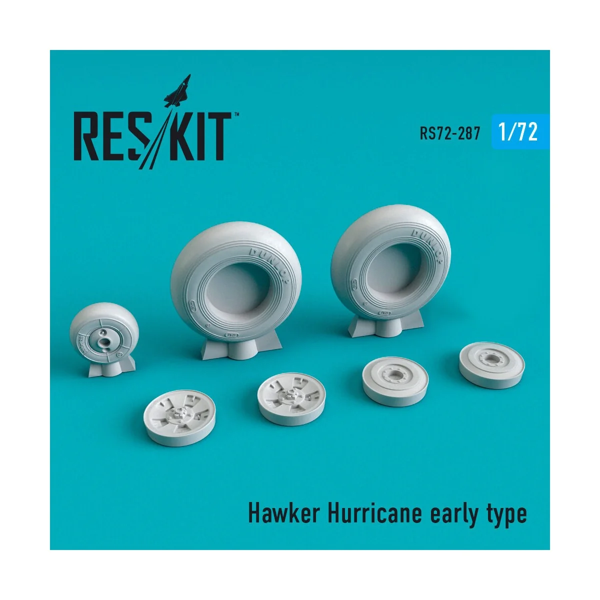 Hawker Hurricane wheels set early type (weighted), 1/72 - ResKit Mo...