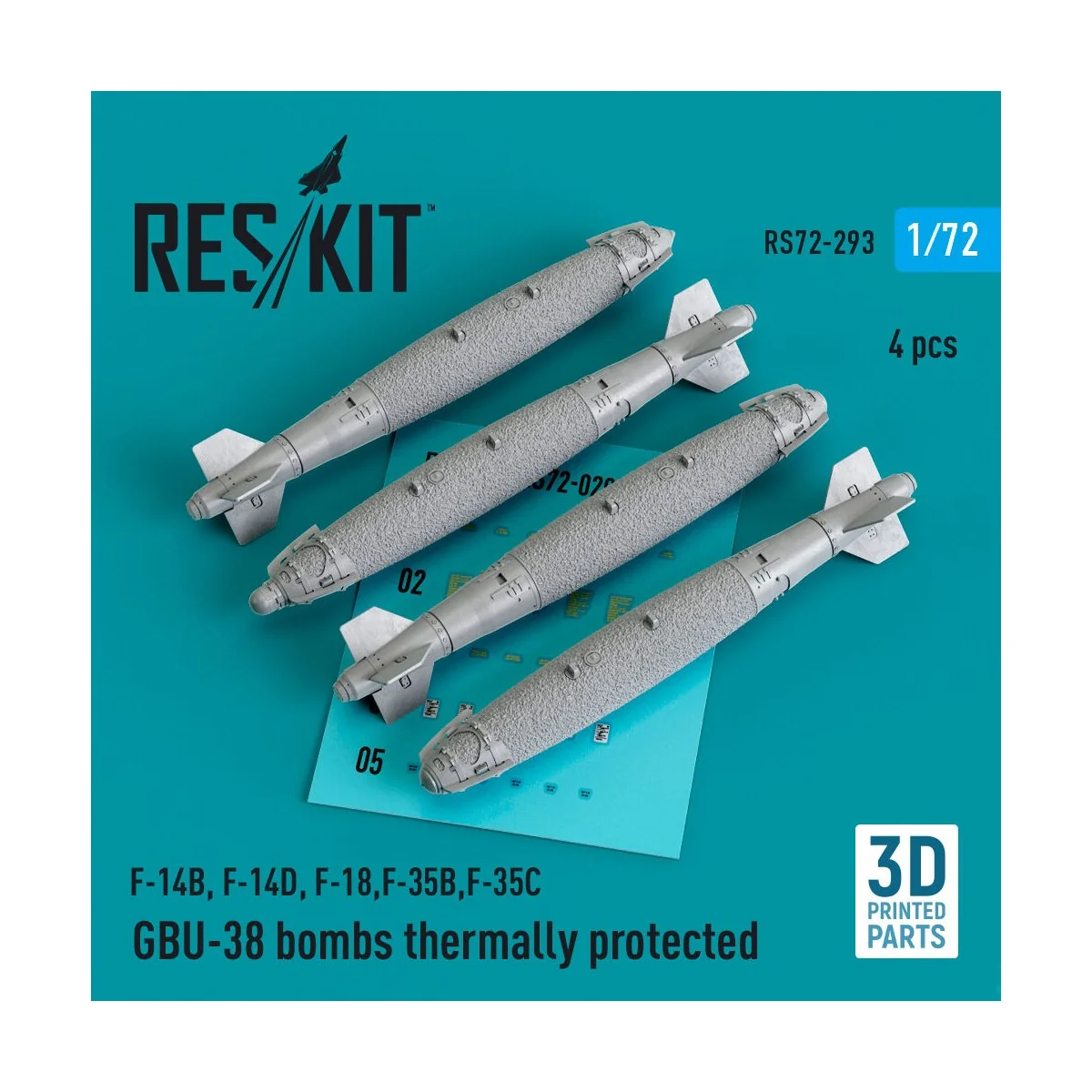 GBU-38 bombs thermally protected (4 pcs) (F-14B, F-14D, F-18,F-35B,...