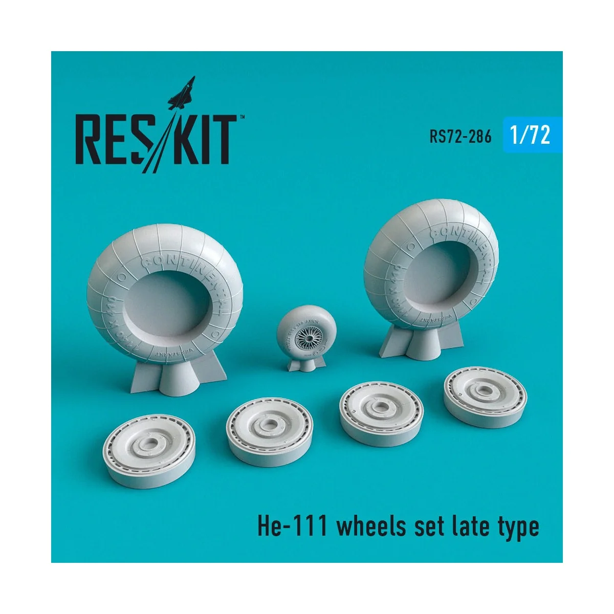 He-111 wheels set late type, 1/72 - ResKit Models RS72-0286
