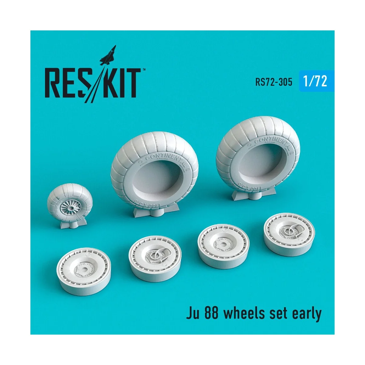 Ju-88 wheels set early type, 1/72 - ResKit Models RS72-0305