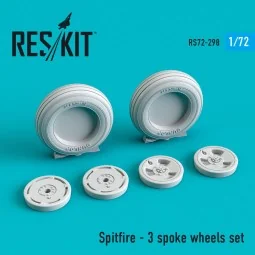 Spitfire - 3 spoke wheels set (RS72-0298), 1/72 - ResKit Models RS7...