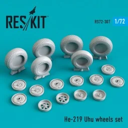 He-219 Uhu wheels set - ResKit Models RS72-0307