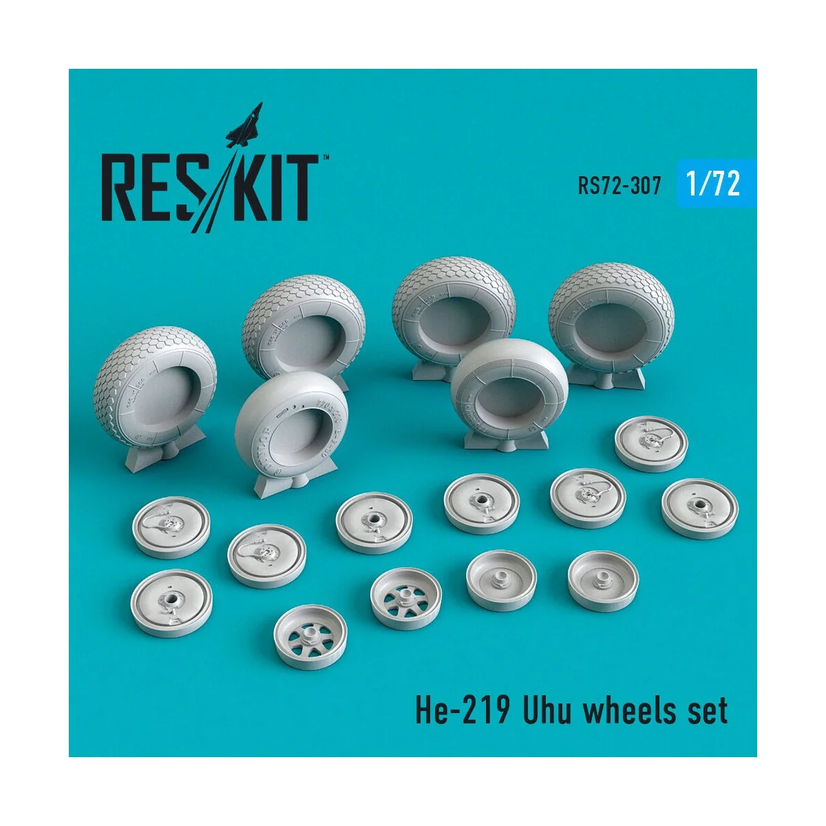 He-219 Uhu wheels set, 1/72 - ResKit Models RS72-0307