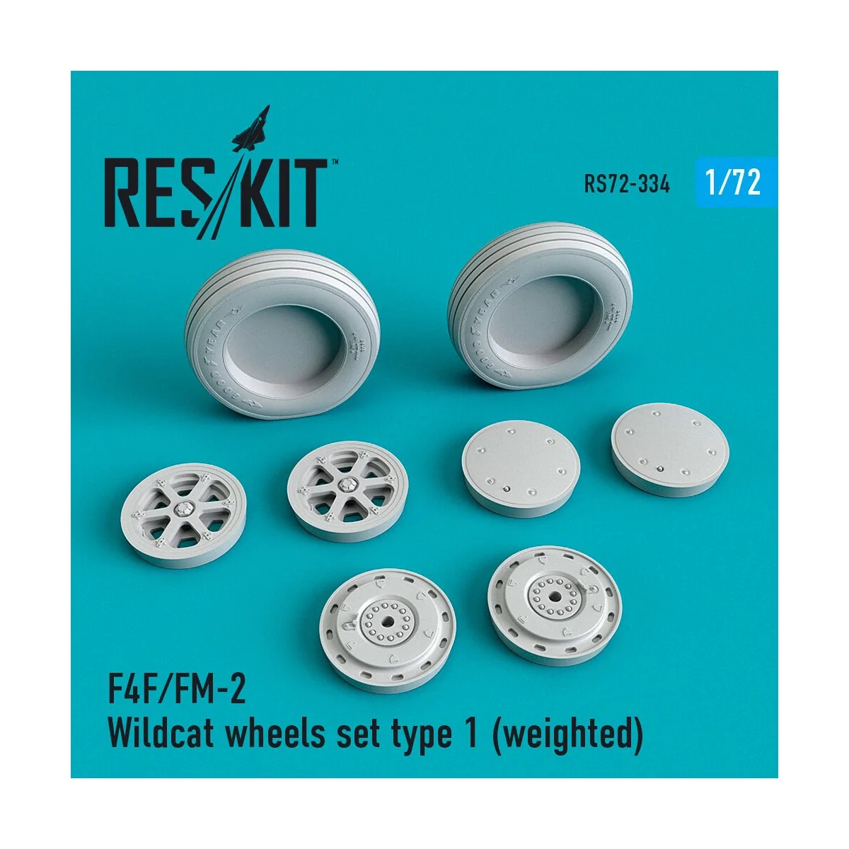 F4F/FM-2 Wildcat wheels set type 1 (weighted), 1/72 - ResKit Models... F4F/FM-2 Wildcat wheels set type 1 (weighted), 1/72 - ResKit Models...