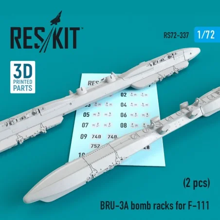 BRU-3A bomb racks for F-111 (2 pcs) (3D Printed), 1/72 - ResKit Mod...