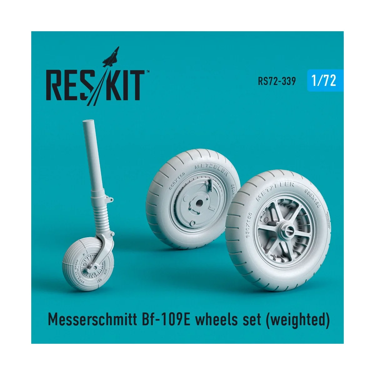 Bf-109E wheels set (weighted) - ResKit Models RS72-0339