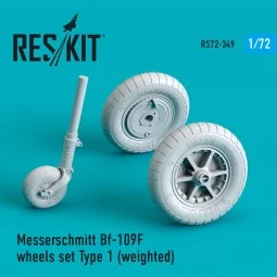 Bf-109 (F, G-early) wheels set ype 1 (weighted), 1/72 - ResKit Mode...