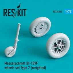 Bf-109 (F, G-early) wheels set ype 2 (weighted), 1/72 - ResKit Mode...