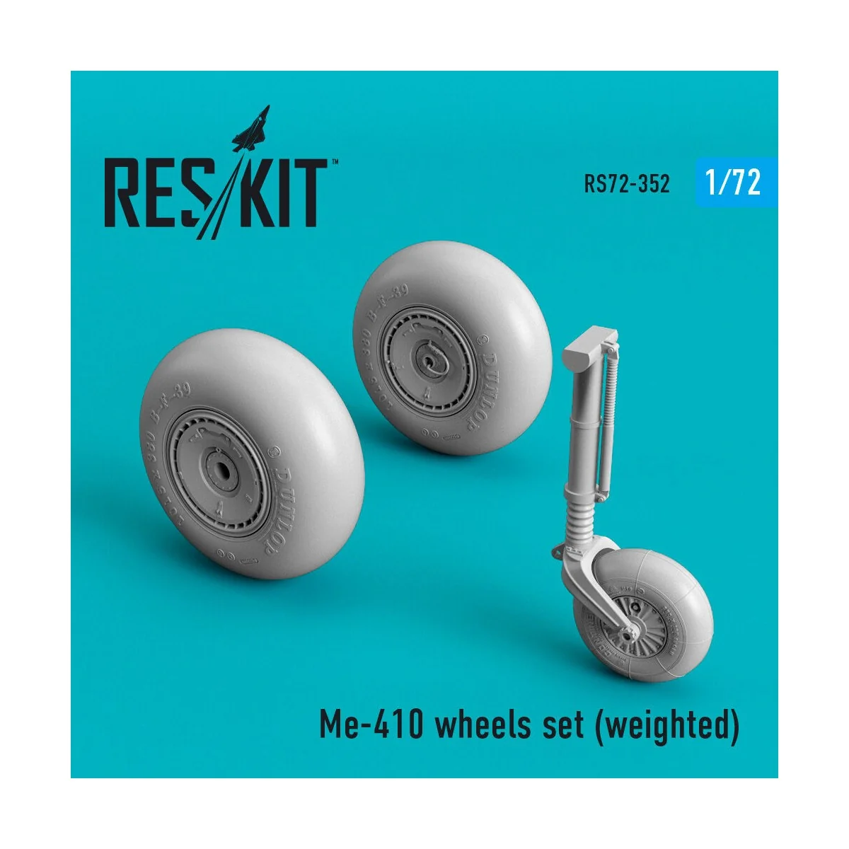 Me-410 wheels set (weighted) - ResKit Models RS72-0352