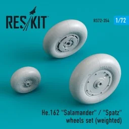 He.162 Salamander / Spatz wheels set (weighted), 1/72 - ResKit Mode...