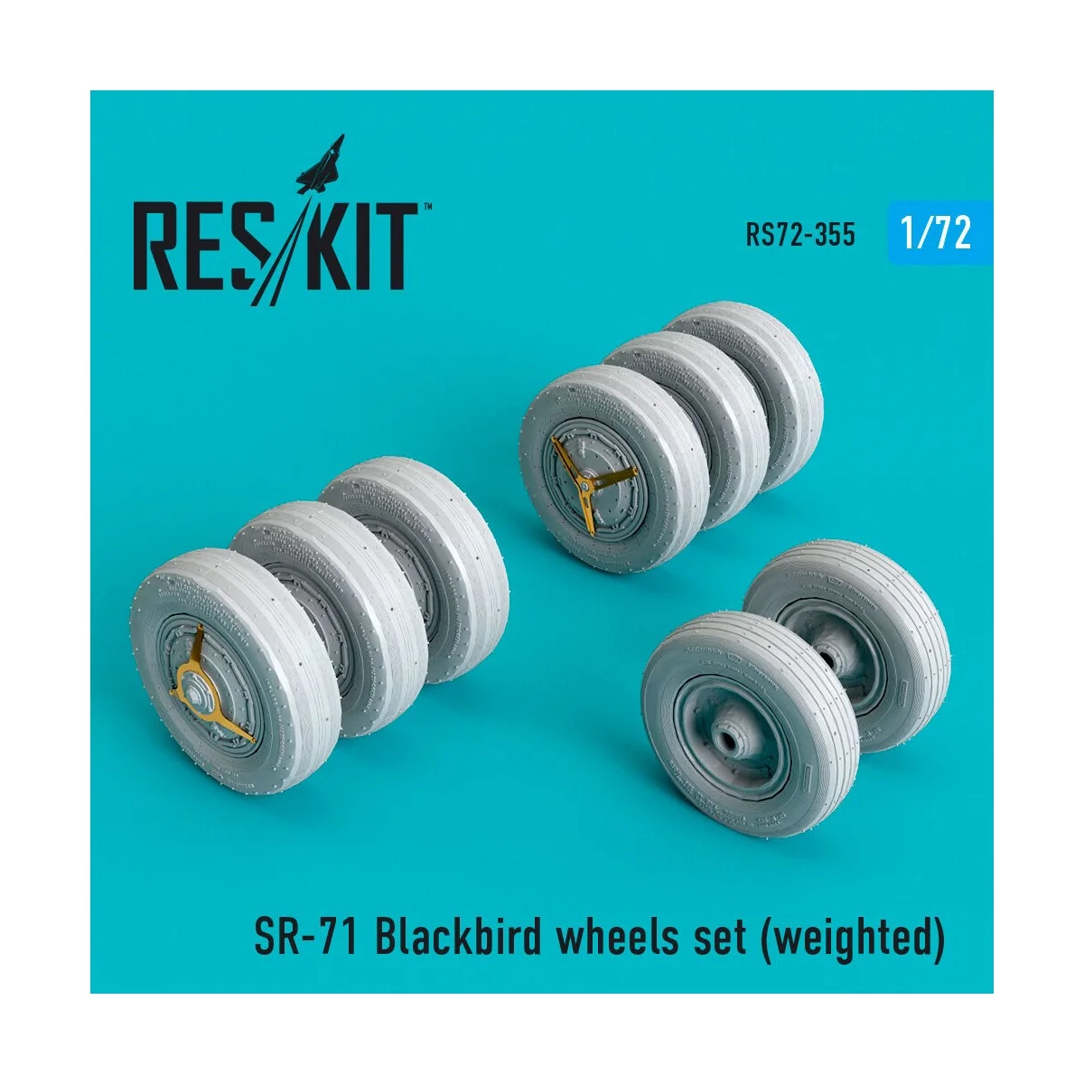 SR-71 Blackbird wheels set (weighted), 1/72 - ResKit Models RS72-0355