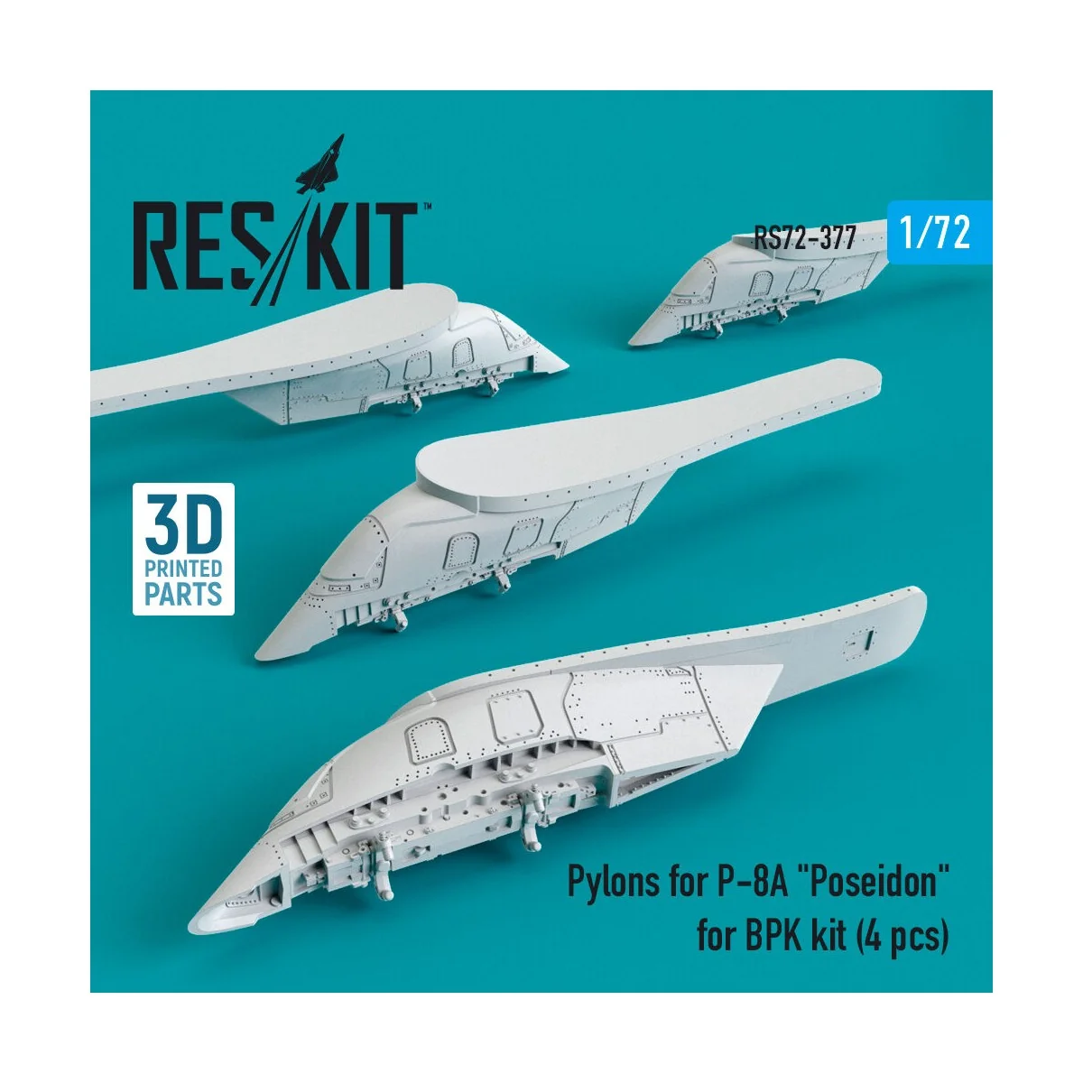 Pylons for P-8A Poseidon for BPK kit (4 pcs) (3D Printed), 1/72 - R...