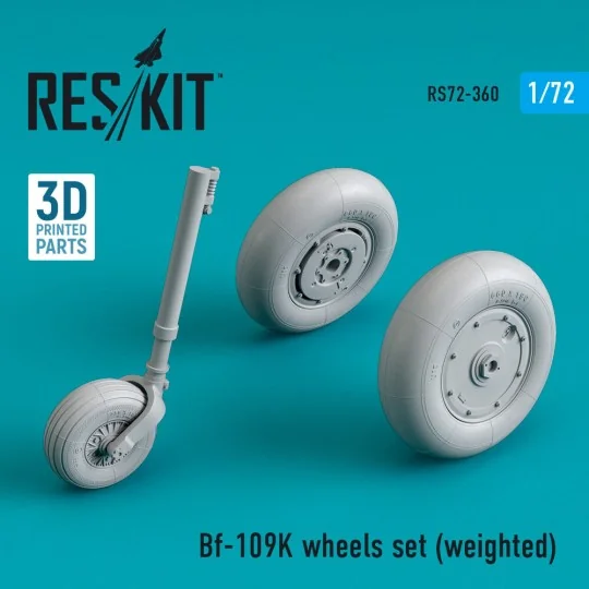 Bf-109K wheels set (weighted) - ResKit Models RS72-0360