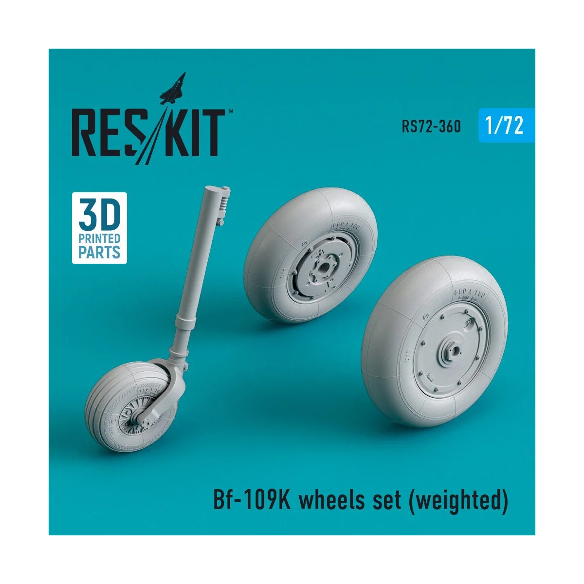 Bf-109K wheels set (weighted), 1/72 - ResKit Models RS72-0360