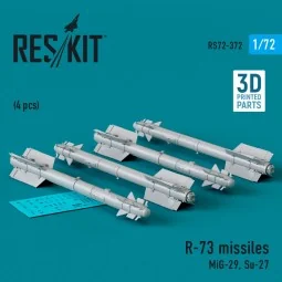 R-73 missiles (4 pcs) (MiG-29, Su-27) (3D Printed) - ResKit Models ...