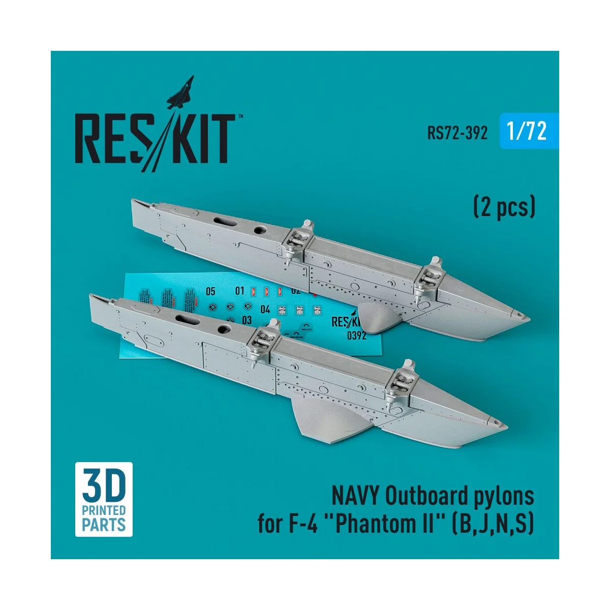 NAVY Outboard pylons for F-4 Phantom II (B, J, N, S) (2 pcs) (3D Pr... NAVY Outboard pylons for F-4 Phantom II (B, J, N, S) (2 pcs) (3D Pr...