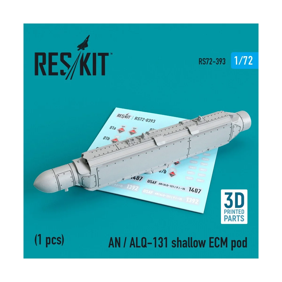 AN / ALQ-131 shallow ECM pod (3D Printed) (A-7, A-10, F-4, F-16, F-... AN / ALQ-131 shallow ECM pod (3D Printed) (A-7, A-10, F-4, F-16, F-...