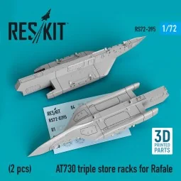 AT730 triple store racks for Rafale (2 pcs) (3D Printed), 1/72 - Re...