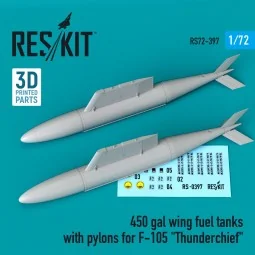 450 gal wing fuel tanks with pylons for F-105 Thunderchief (2 pcs),...