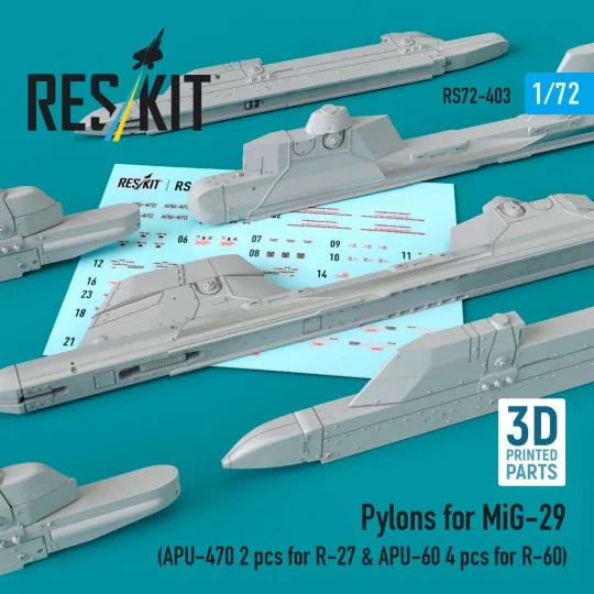 Pylons for MiG-29 (APU-470 2 pcs for R-27 & APU-60 4 pcs for R-60) ... Pylons for MiG-29 (APU-470 2 pcs for R-27 & APU-60 4 pcs for R-60) ...
