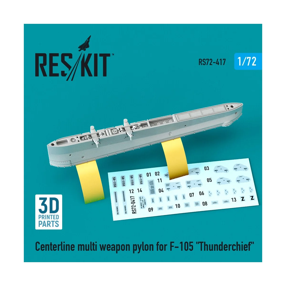 Centerline multi weapon pylon for F-105 Thunderchief (3D Printed) -...
