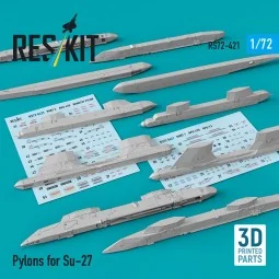 Pylons for Su-27 (3D Printed) - ResKit Models RS72-0421