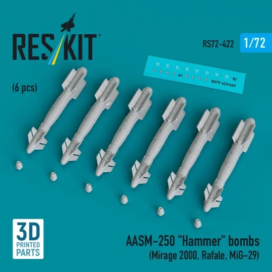 AASM-250 Hammer (6 pcs) (Mirage 2000, Rafale, MiG-29) (3D Printed),...