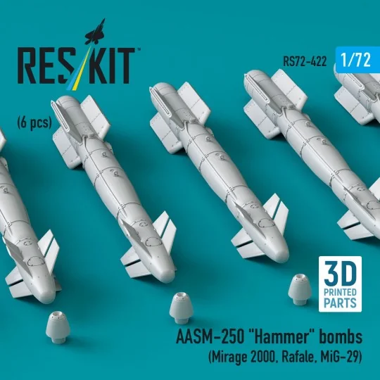 AASM-250 Hammer (6 pcs) (Mirage 2000, Rafale, MiG-29) (3D Printed),...