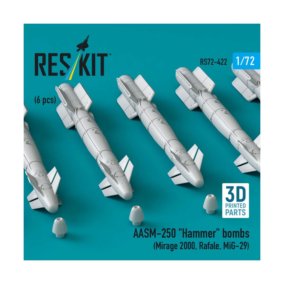 AASM-250 Hammer (6 pcs) (Mirage 2000, Rafale, MiG-29) (3D Printed),...