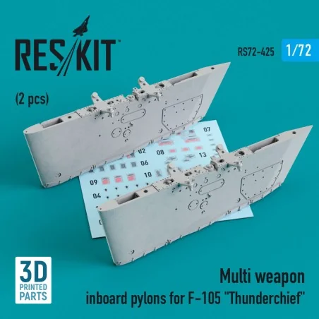 Multi weapon inboard pylons for F-105 Thunderchief (2 pcs) (3D Prin...
