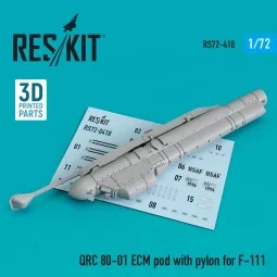 QRC 80-01 ECM pod with pylon for F-111 (3D Printed), 1/72 - ResKit ...