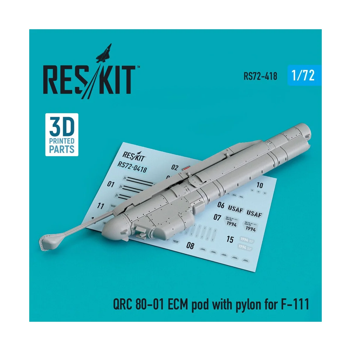 QRC 80-01 ECM pod with pylon for F-111 (3D Printed) - ResKit Models...
