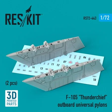 F-105 Thunderchief outboard universal pylons (2 pcs) (3D Printed), ...