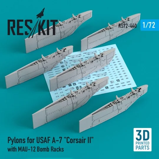 Pylons for USAF A-7 Corsair II with MAU-12 Bomb Racks (3D Printed) ...