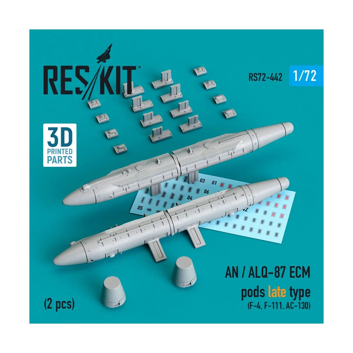 AN / ALQ-87 ECM pods late type (2 pcs) (F-4, F-111, AC-130) (3D Pri... AN / ALQ-87 ECM pods late type (2 pcs) (F-4, F-111, AC-130) (3D Pri...