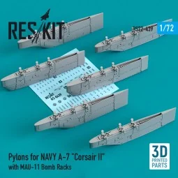 Pylons for NAVY A-7 Corsair II with MAU-11 Bomb Racks (3D Printed),...