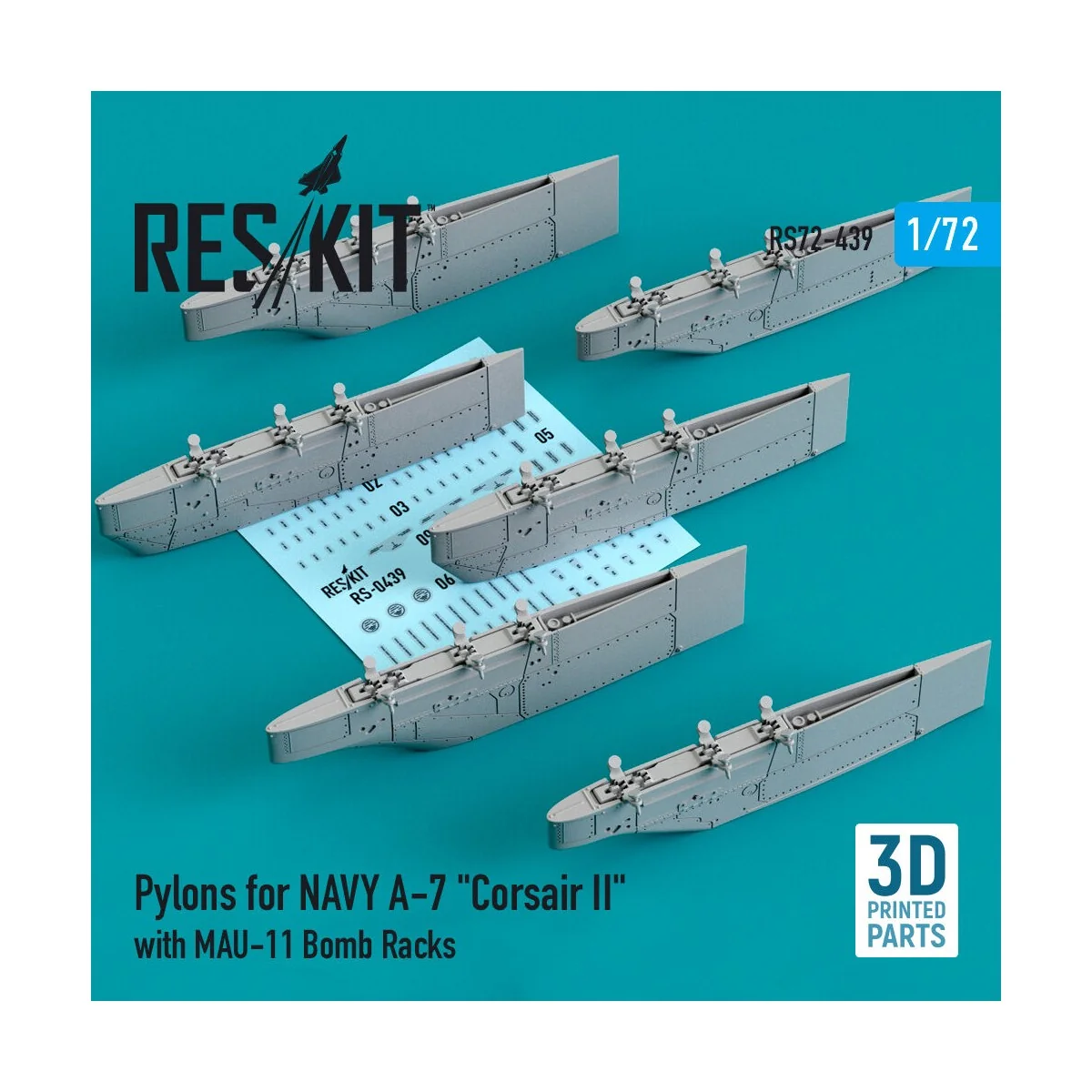 Pylons for NAVY A-7 Corsair II with MAU-11 Bomb Racks (3D Printed),... Pylons for NAVY A-7 Corsair II with MAU-11 Bomb Racks (3D Printed),...