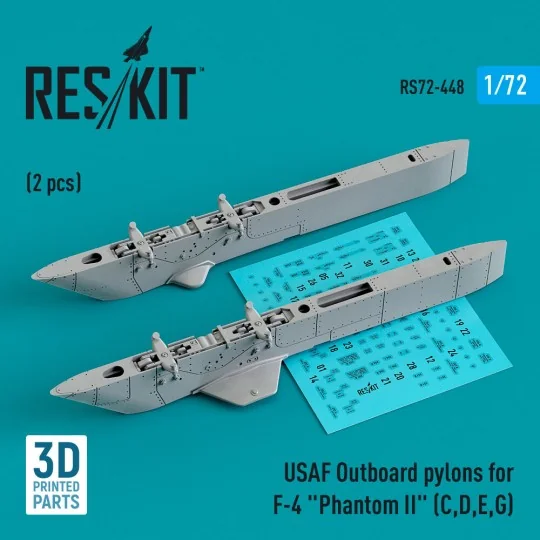 USAF Outboard pylons for F-4 Phantom II (C,D,E,G) (2 pcs) (3D Print...