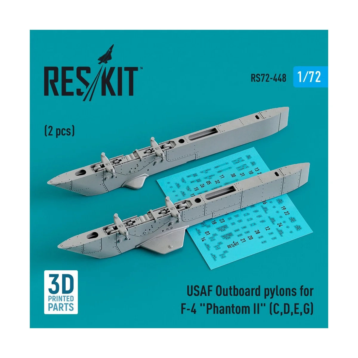 USAF Outboard pylons for F-4 Phantom II (C,D,E,G) (2 pcs) (3D Print...