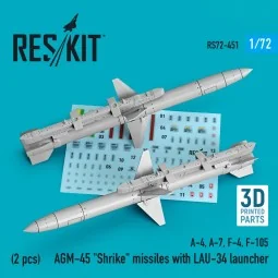 AGM-45 Shrike missiles with LAU-34 launcher (2 pcs) (A-4, A-7, F-4,...